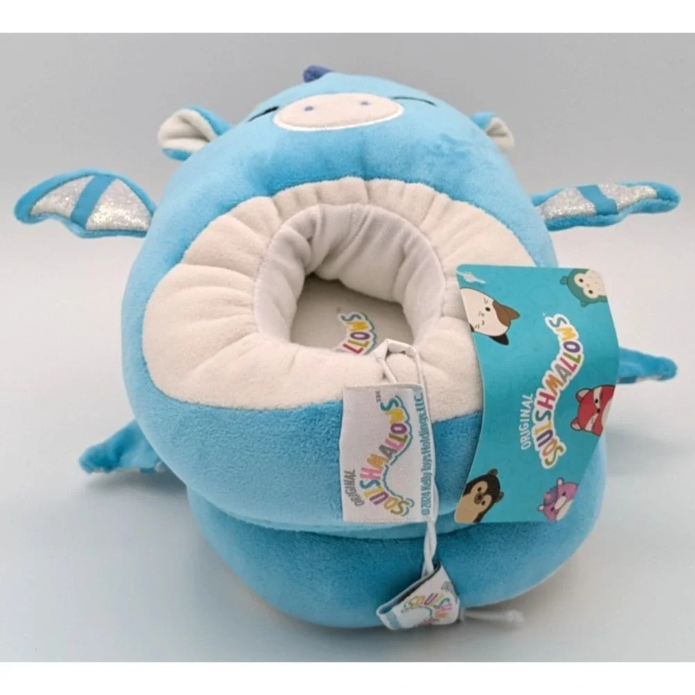 Original Squishmallows Tatiana The Blue Dragon Kid's Slippers Size 11-12
